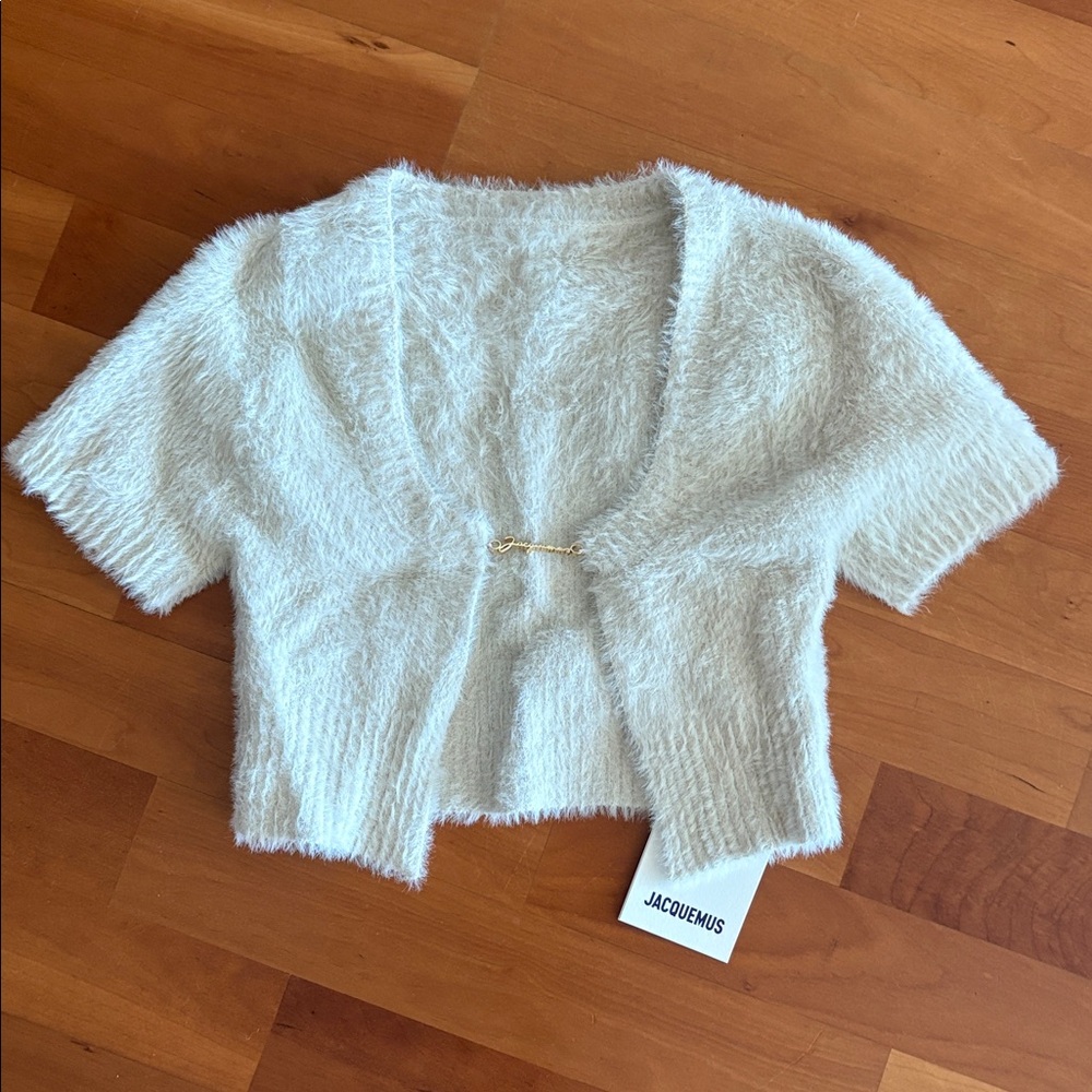 JACQUEMUS ‘La Maille Neve’ Crop Cardigan - Off White FR 34 XS NWT